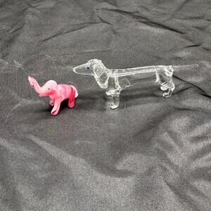 VTG Rainbow glass dachshund art glass figurine